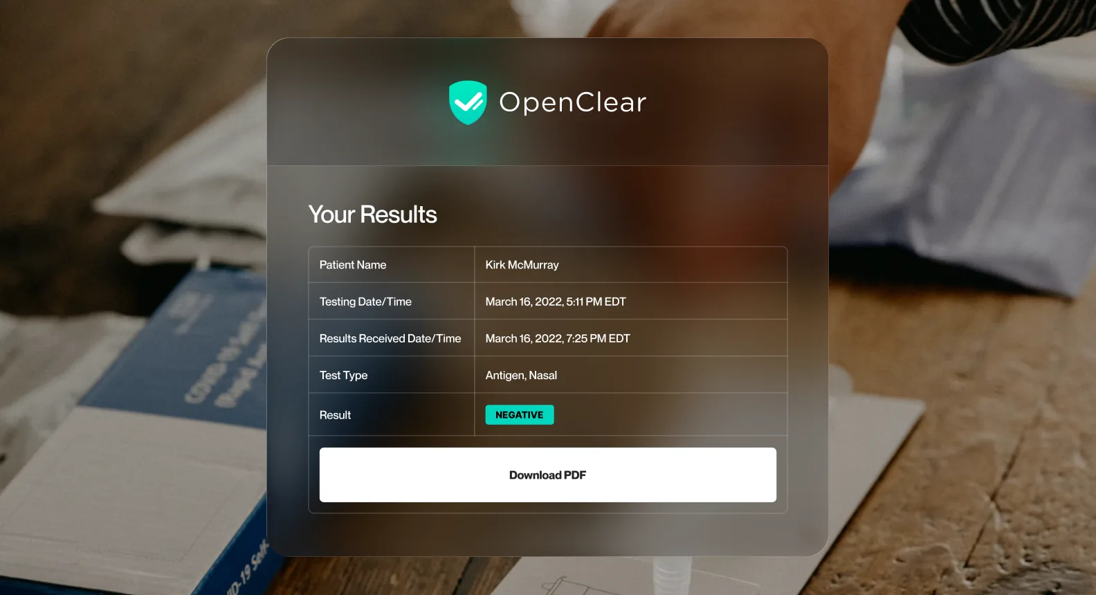 OpenClear — screen 1 of 3